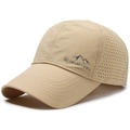 Casquette de baseball séchage rapide kaki avec motif montagne et trous d'aération - Beige