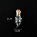 Mini teardrop glass vial with cork stopper for DIY pendants, size 29mm by 13mm - Transparent Chili Shape Bottle + Cork