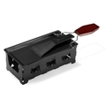 Mini raclette set with wood handle pan, black spatula and cow cutout candle holder base - Wood Handle Black Set (No Candles)