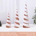 Three-piece gold and white spiral velvet cone tree set in small, medium, and large sizes - Gold Top Cone Tree Set (J220203)