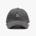 Dark grey baseball cap featuring a metallic 3D letter R embroidery with twill cotton fabric - Adjustable / Dark Gray