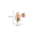 Rose gold seashell stud earring with green gemstone and clear size measurements - Conch Style(1#) / Rose Gold