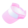 Detail of pink visor cap with white front panel and adjustable hook-and-loop closure - Adjustable / Pink
