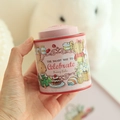 Lata de té rosa Bunny Lulu con doble tapa, mini caja decorativa para dulces de hojalata - Conejo Rosa