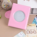 Pink photo album with circular heart cutout for collecting idol photocards on wood - Pink Round