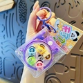 Llavero de juguete de pesca giratorio púrpura con mini figuras de animales de PVC - Morado