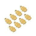 Set of eight gold Hamsa hand charms for DIY jewelry making in polished stainless steel - 17*11mm Hamsa Hand Eye Pendant / Gold