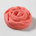 Elegant coral cotton linen long scarf rolled into a soft rose shape for summer fashion - 100*195CM / Watermelon red