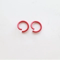 Pair of red matte lacquer jump rings for DIY jewelry and keychain making projects - 1.2*8mm (100pcs) / Red