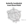 Butterfly candle holder insert silicone mold with floral relief and square slot design - Butterfly - Insert / White