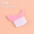 Pink silicone lash and eyeliner guide tool for precise eye makeup application - Short Handle / Pink