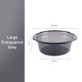 Grande bassine en plastique gris transparent avec poignées antidérapantes pour la maison - Grand Gris Transparent