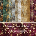 6x6 inch Embossed Blades scrapbook paper pad with 12 gold floral cardstock designs - 23006a 24 Sheets