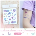 Glitter gradient mermaid scales temporary tattoo sticker FG-088 for arms and face - FG-088 (Mermaid Scales)