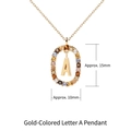 Collana con pendente lettera A placcata oro 18 carati e pietre preziose colorate - Lettera A Oro