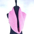 Pink knit cashmere-feel infinity scarf for women featuring cozy chunky knit texture - XLB-020 Pink
