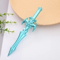 Miniature blue metal sword replica inspired by fantasy weapons for stationery use - Magic Armor Sword - Light Blue