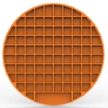 Orange silicone slow feeder mat with grid pattern for dog licking and healthy eating - Orange Round Grid Style