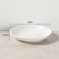 Minimalist white ceramic pet shallow plate with a 15cm glossy finish for cats - Glossy Solid Color Plate