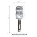 24cm curved vent hair brush with boar bristles and non-slip handle for professional styling - White Single Bristle Large Curved Brush