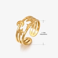 Adjustable golden stainless steel ring featuring stars and moon multi-layer design - Gold (228 Style) / 1.7cm (Adjustable)
