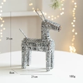 Silver sequin reindeer Christmas ornament with 31cm height for festive home decor - Silver Sequin Iron Deer