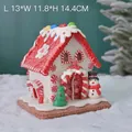 Christmas gingerbread candy house with snowman and led lights 13x11.8x14.4cm - Medium Snowman-White House 13*11.8*14.4cm