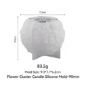 Translucent rose flower ball silicone mold for handmade aromatherapy candles and resin - 9cm Flower Cluster