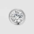 Polished stainless steel round pendant with a clear brilliant-cut crystal stone inlay - Steel Color (JJYP36094) / April-White