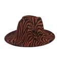 Detailed view of wide-brimmed fedora hat featuring bold brown and black animal print texture - Adult 56-60cm / Leopard Print 02