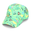 Kids mint green baseball cap with Space Dino all-over astronaut and rocket prints - 52-54cm / #32 (Green Space Dino)