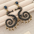 2509059 Full Diamond Seahorse Tassel Earrings (s925 Silver Needle)