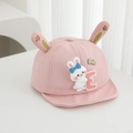 Detail of pink baby baseball cap featuring 3D rabbit ears and a cute cartoon bunny doll - 48cm (6 Months-2 Years) / Pink-Rabbit