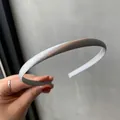 Elegant thin gray satin headband with smooth silk finish for women and girls - Light Gray