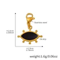 Evil eye enamel pendant in 18k gold-plated stainless steel with lobster clasp - Gold Evil Eye Black Core Pendant (D154-3)