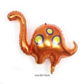 Orange long neck dinosaur foil balloon for birthday party decorations, size 80x76cm - Ins Orange Dinosaur / 80*76cm