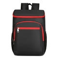 Mochila térmica para exterior negra con cremalleras rojas y bolsillos laterales de malla - Negro Rojo