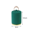 Dark green velvet ring display stand with gold trim base, 5.5cm jewelry pedestal - Medium / Green