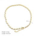 Detailed view of gold heart necklace with white zircon and 40+5cm chain technical specs - Gold Heart Style (DN240654-C)