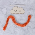 DIY cloud wooden hair clip holder kit with orange rope and eyelash pattern - Orange