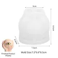 Silikonform Hände mit Auge für DIY Kerzen und Seife, Größe 7.5x6.6x8.5cm, weiß - Hände, die das Auge heben / Halbdurchsichtiges Weiß
