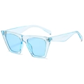 Quadratische Oversize-Sonnenbrille mit hellblauem transparentem Rahmen und Gläsern - Hellblauer Rahmen Blaue Gläser