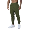 Slim Fit Herren Jogginghose in Olivgrün mit Kordelzug und Bündchen für Fitness und Sport - S / Bottoms / Armeegrün