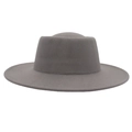 Minimalist dark gray cashmere wool fedora hat with wide brim and dented top for men and women - Adult (57-60cm) / Convex Top Style / Light Gray
