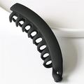 Classic 13cm matte black banana hair clip with smooth teeth for elegant ponytail styling - Black