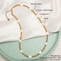 Collana di perle in acciaio inossidabile dorato con ciondolo a stella in conchiglia bianca - Pentagramma