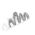 Geometrische Haarklammer aus Silber mit gewellter Textur im minimalistischen Stil - F533-2/Wellenmuster Silber