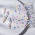 3D butterfly and star nail art stickers with candy gradient colors and embossed texture - Butterfly Whisper Series (FEB-790)