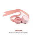 Piccola scatola tonda in velluto rosa per anelli con fiocco e coperchio decorativo - Scatola per Anelli (Piccola) / 4.7x4.5cm / Rosa