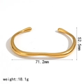 Minimalist 18k gold plated stainless steel wave open bangle with a polished finish - Gold Wide Wave Open Style (TB7222)